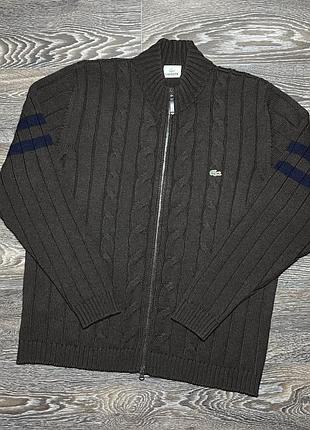 Свитер lacoste wool cable knit full zip