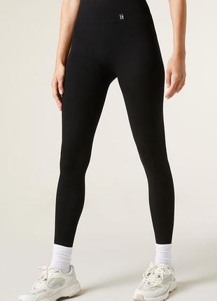 Базовые черные лосины леггинсы в рубчик calzedonia
