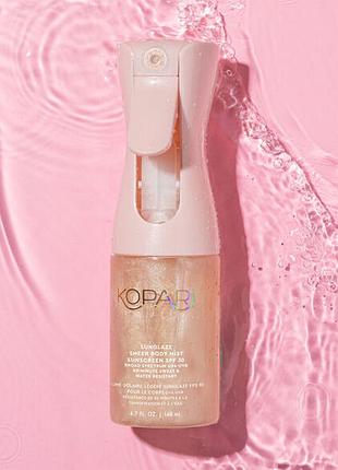 Солнцезащитный спрей с шиммером kopari beauty sunglaze sheer body mist sunscreen spf 30 140ml