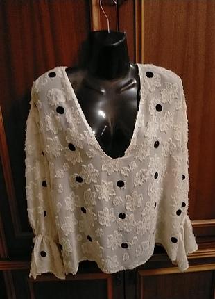 Блузка zara в горох
