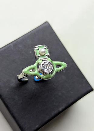 Кольцо silver green vivienne 2