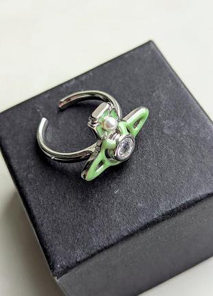 Кольцо silver green vivienne 5