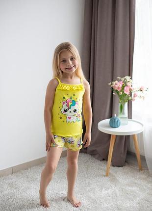 Легка піжама бавовняна шорти і майка на тонких бретелях