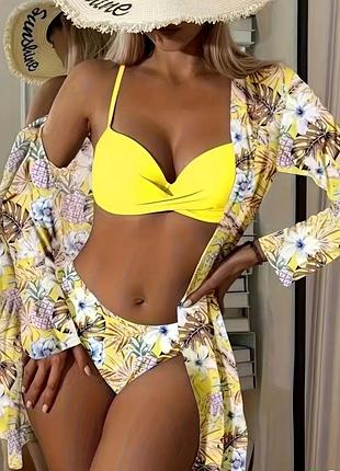 Пляжный комплект бикини 👙 с накидкой