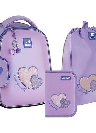 Набір kite рюкзак + пенал + сумка для взуття set_k25-555s-7 sweetheart