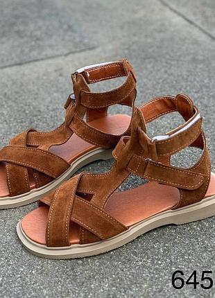 Босоніжки руда замша