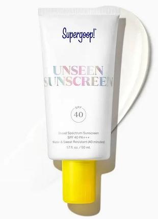 Сонцезахисний крем supergop! unseen sunscreen spf 40 50 мл повнорозмір.