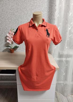 Мини платье из коттона polo ralph lauren.