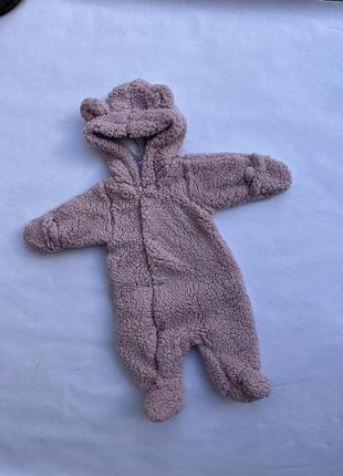 Ромпер-шубка демісезонний дитячий для дівчинки 56 розмір