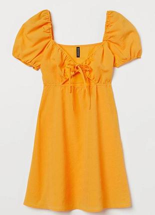 Желтое платье h&m
