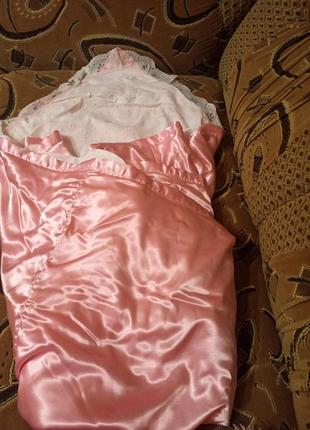 Куток атласный на флисе розовый