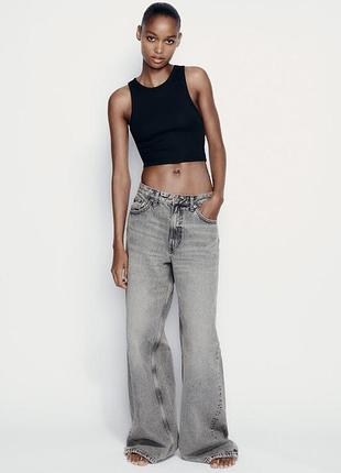 Базова бавовняна майка топ zara