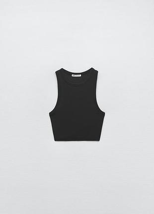 Базова бавовняна майка топ zara2 фото