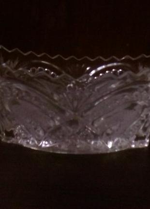 Хрустальная вазочка салатник конфетница ссср