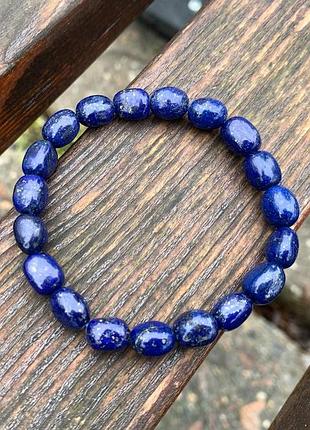 Браслет, браслет с камнями, браслет из лазурита, браслет ручной работы