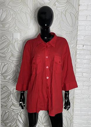 Блуза бавовняна блузка жатка дуже великого розміру батал elizabeth, xxxxxl 58-60р