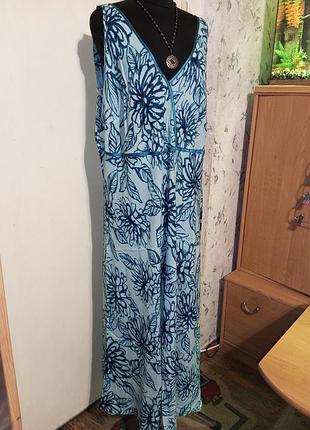 Натуральна яскрава літня довга сукня-плаття на спеку мега батал bonmarche шри ланка