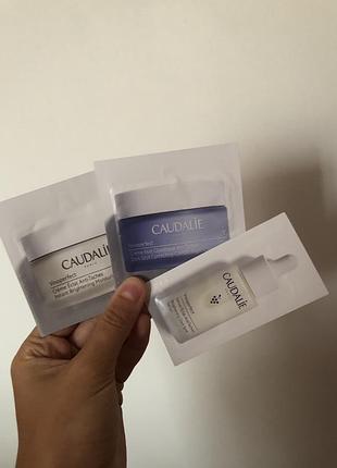 Набір з 3х пробників caudalie крем та сироватка