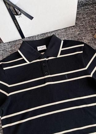 Поло saint laurent футболка черное