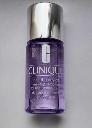 Засіб для зняття стійкого макіяжу clinique take the day off makeup remover for lids, lashes & lips