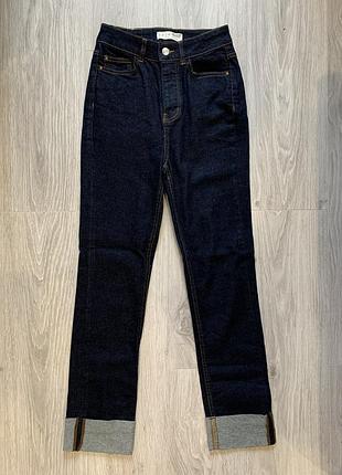 Primark джинсы темно -синие с подворотом 6 размер xs s