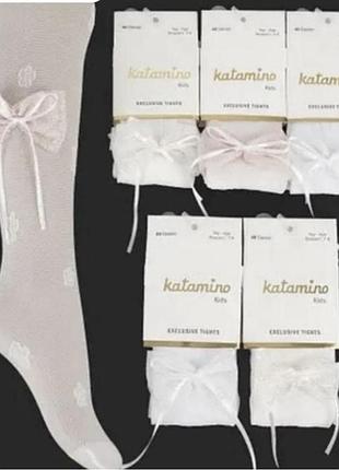 Капрнові колготи з бантиками для дівчинки 98-104 см