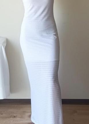 Платье кружевное белое платье бандо