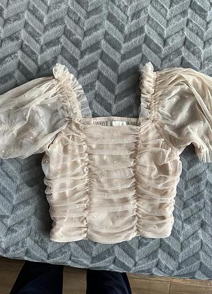 Топ бежевий прозорий