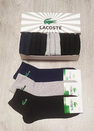 Носки , шкарпетки чоловічі lacoste -набір 12 пар в коробці