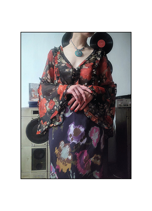 Готичний топ / довга спідниця / топ з широкими рукавами / максі спідниця / ретро / топ / комплект