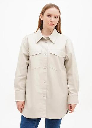 Мочно-серая куртка h&amp;m под кожу пиджак