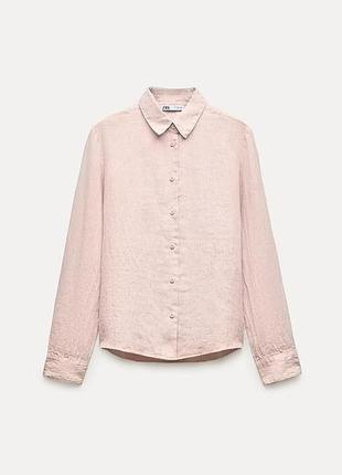 Рожева льняна сорочка xs, s zara