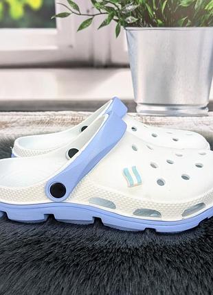 Крокси жіночі jose amorales білі з блакитним піна 2709