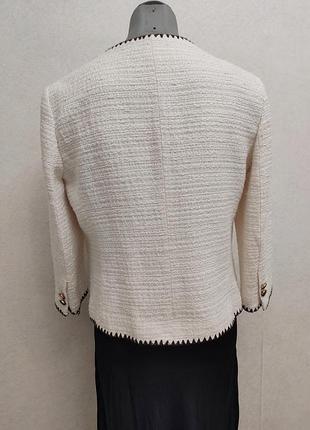 Твидовый, текстурированный пиджак, жакет в стиле old money, zara basic (оригинал) 2