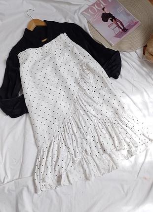 Атласна спідниця в горох 36 розмір з h&amp;m