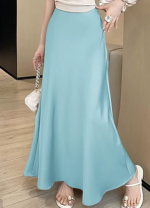 Атласная макси-юбка