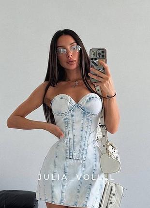 Сукня джинсова біла блакитна