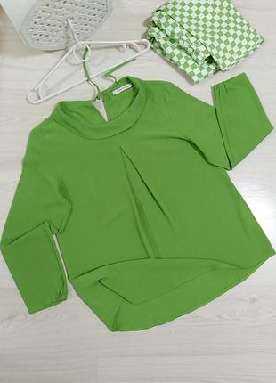 Блуза  з коміром з рукавами легка вільна жіноча.