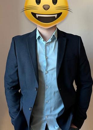 Блейзер чоловічий класичний синій topman