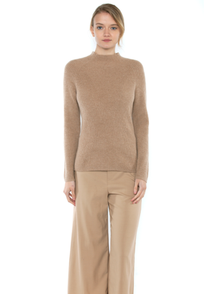 Базовий светр zara knit бежевий меланжевий, з рукавами "реглан"