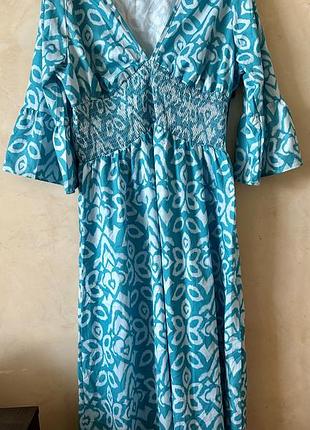 Сукня бірюзового кольору в принт, розмір 2xl