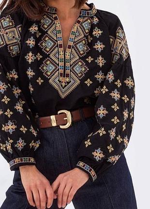 Вышиванка женская крестик черная s,l,xl,2xl,3xl