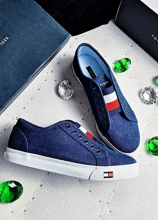Tommy hilfiger оригінал сині текстильні кеди