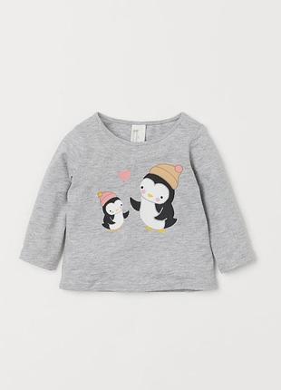 Милые хлопковые регланы h&m для малышек на 2-3 годика 98 см