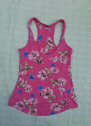Женская майка terranova р 42/sx  розовая с цветочным принтом италия