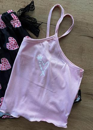 Піжама жіноча, піжама з шортами, топ та шорти, костюм для дому, домашній одяг