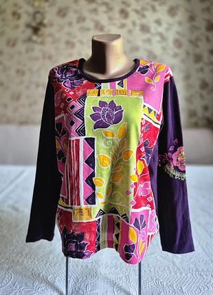 Individuality  эксклюзив женский  лонгслив кофта трикотаж принт печворк