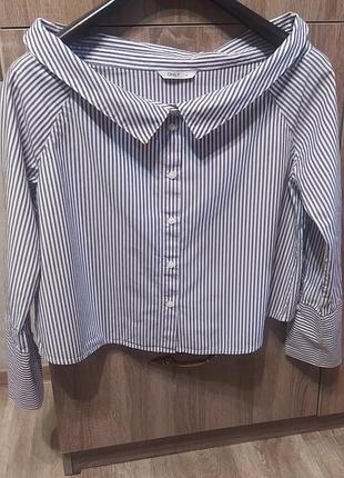 Рубашка-блузон в полоску 46-48
