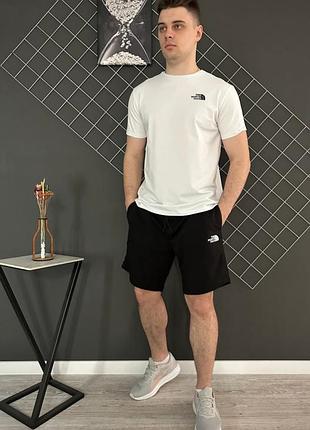 Шорты tnf белый лого + футболка tnf белая