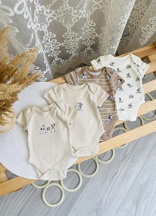 Набір боді для новонароджених, боді на короткий рукав на 0-1 місяць